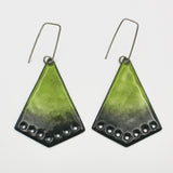 Lime Green and Gray Kite Eearrings By Iris Willow