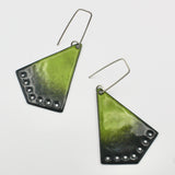 Lime Green and Gray Kite Eearrings By Iris Willow