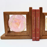 Mahogany and Glass Book Ends By Peter Howkinson