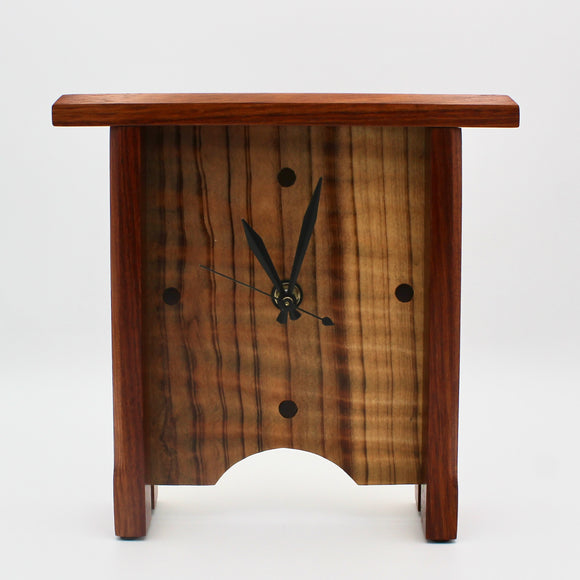 Redwood and Mahogany Clock By Peter Howkinson