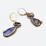 Australian Opal and Diamond Earrings By Karen Edgerly