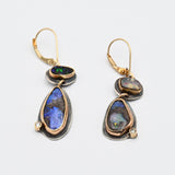 Australian Opal and Diamond Earrings By Karen Edgerly