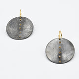 Argentium and Gold Circle Earrings By Karen Edgerly