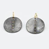 Argentium and Gold Circle Earrings By Karen Edgerly