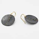 Argentium and Gold Circle Earrings By Karen Edgerly