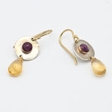 Ruby and Citrine Earrings By Karen Edgerly