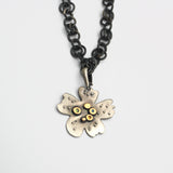 Abstracted Silver Flower Pendant By Karen Edgerly