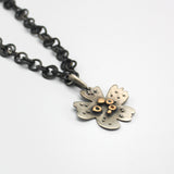 Abstracted Silver Flower Pendant By Karen Edgerly
