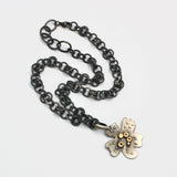Abstracted Silver Flower Pendant By Karen Edgerly