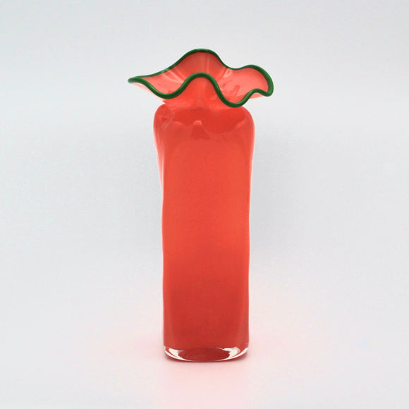 Orange Ruffle Vase By Bill Burch