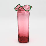 Cranberry Ruffle Vase By Bill Burch