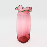 Cranberry Ruffle Vase By Bill Burch