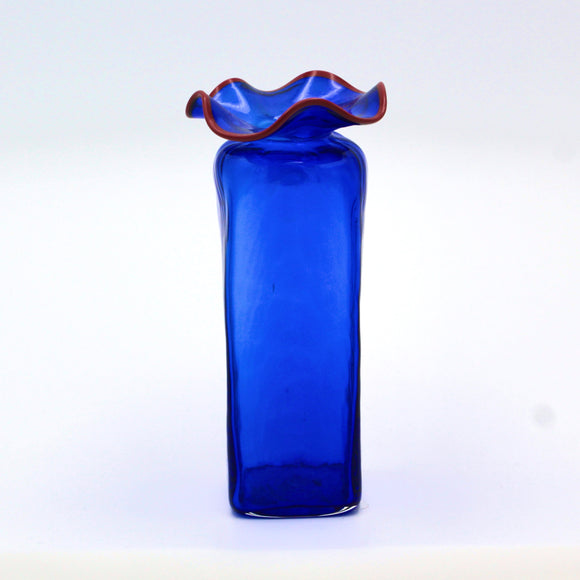 Blue Ruffle Vase By Bill Burch