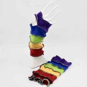 Upcycled Fingerless Rainbow Gloves By Arbel Shemesh