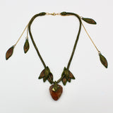 Orange and Olive Leaf Necklace By Arbel Shemesh