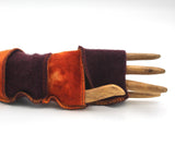 Fingerless Cashmere Gloves in Orange and Purple By Arbel Shemesh