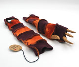 Fingerless Cashmere Gloves in Orange and Purple By Arbel Shemesh