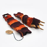 Fingerless Cashmere Gloves in Orange and Purple by Arbel Shemesh