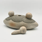Oval Vessel With Three Rocks By Jennifer Joh