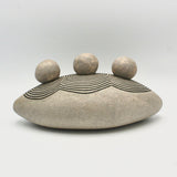 Oval Vessel With Three Rocks By Jennifer Joh