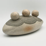 Oval Vessel With Three Rocks By Jennifer Joh
