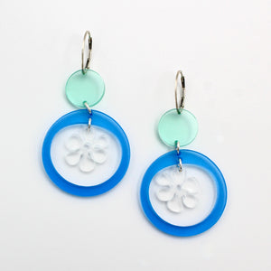 Cool Tone Acrylic Earrings By Robin Senour