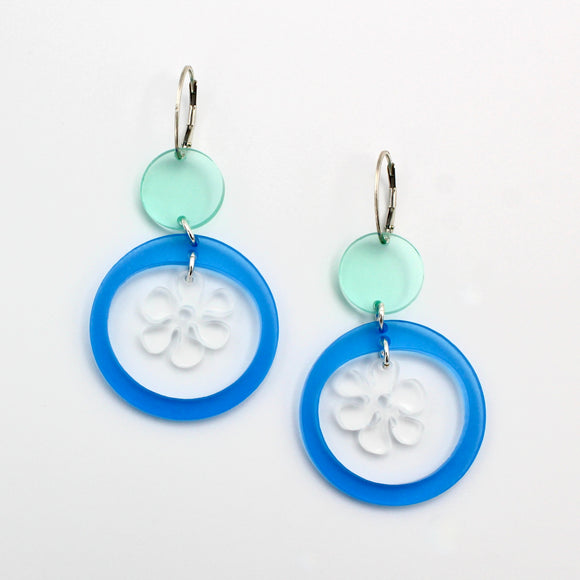 Cool Tone Acrylic Earrings By Robin Senour