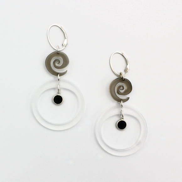 Smokey Spiral Earrings By Robin Senour