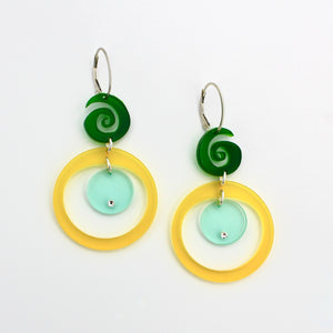 Forest Green Spiral Earrings By Robin Senour