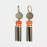 Garnet and Black Acrylic Earrings By Robin Senour