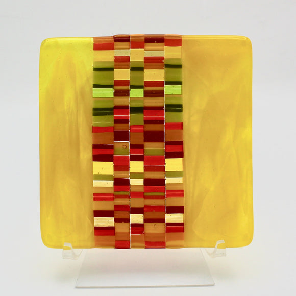 Glass Accent Plate in Yellow By Mark Schatz