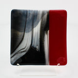 Glass Accent Plate in Red and Black By Mark Schatz