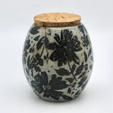 Black Flower Cork Jar By Gail Miles