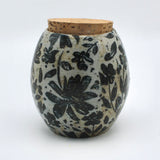 Black Flower Cork Jar By Gail Miles