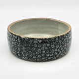 Shallow Bowl With Black and White Flowers By Gail Miles