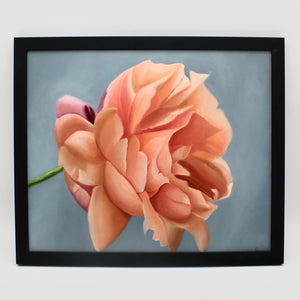 Orange Peony Oil On Panel By Russell Ryan