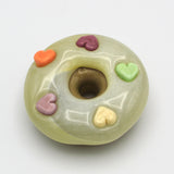 Candy Heart Donut By Bay Blown Glass