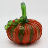 Large Crackle Pumpkin in Dark Orange By Bay Blown Glass