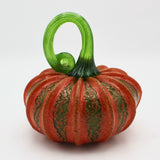 Large Crackle Pumpkin in Dark Orange By Bay Blown Glass