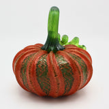 Large Crackle Pumpkin in Dark Orange By Bay Blown Glass