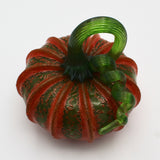 Large Crackle Pumpkin in Dark Orange By Bay Blown Glass