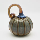 Baby Pumpkin in Mottled Green and Purple By Bay Blown Glass