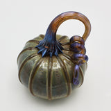 Baby Pumpkin in Mottled Green and Purple By Bay Blown Glass