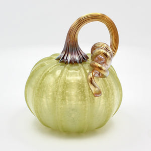 Baby Pumpkin in Green By Bay Blown Glass