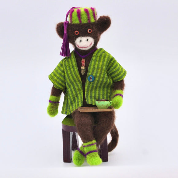 Sock Monkey Needle Felt By Lisa Glicksman