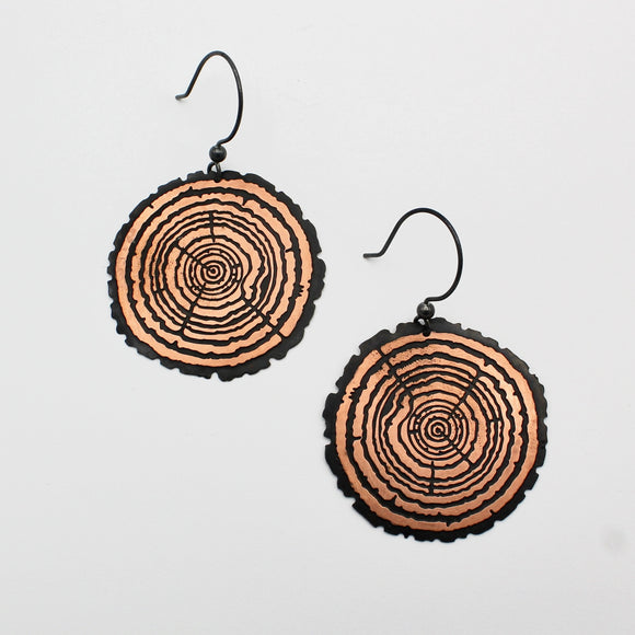 Redwood Slice Earrings By Camille Torres