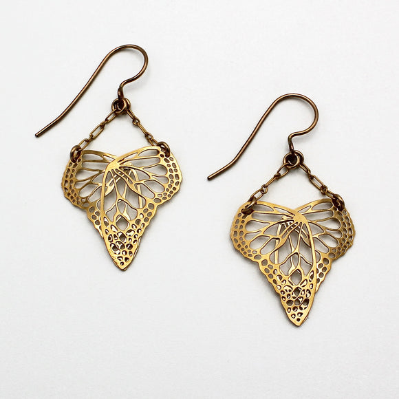 Small Flutter Earrings in Gold Plate By Camille Torres