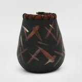 Raku Vessel With Pine Needles By Margo Scarpulla