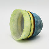 Pâte De Verre Blue and Green Vase By Margo Scarpulla