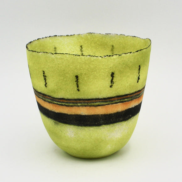 Pâte De Verre Spring Green Vessel By Margo Scarpulla